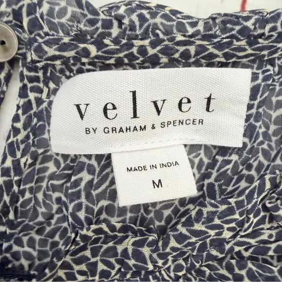 Velvet by Graham & Spencer Navy and White Blen top Size M - Picture 8 of 10